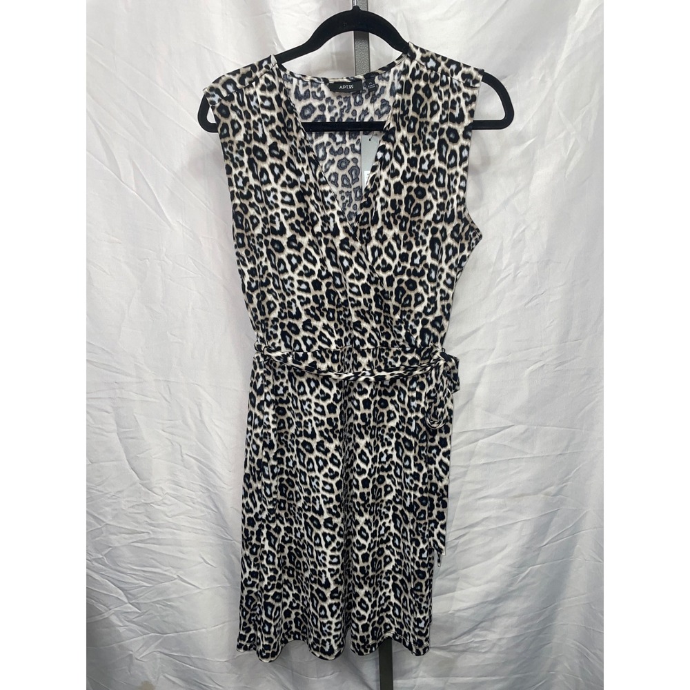 APT 9 Wrap Dress Leopard Print Sleeveless‎ Belted Midi Women's XL